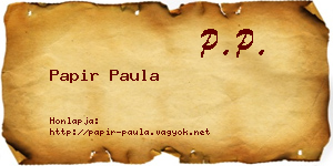 Papir Paula névjegykártya